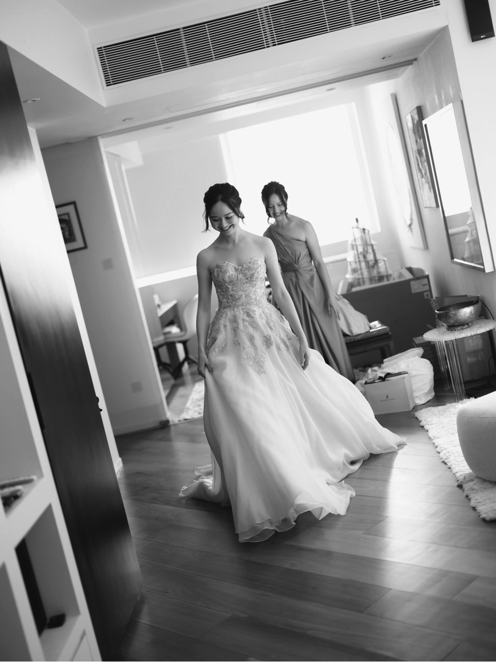 Ivory Strapless Tulle Wedding Gown with Lace Detailing Bodice